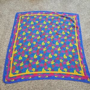 Albert Nipon Large Colorful Floral Head Scarf